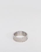 Asos Design Stainless Steel Ring With Emboss - Silver