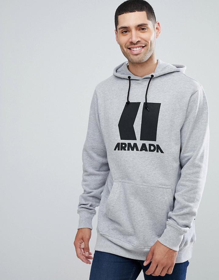 Armada Icon Logo Hoodie In Gray Marl - Gray