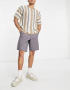 Asos Design Relaxed Skater Chino Shorts In Charcoal-gray