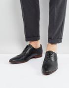 Asos Oxford Shoes In Black Leather With Black Suede Detail - Black