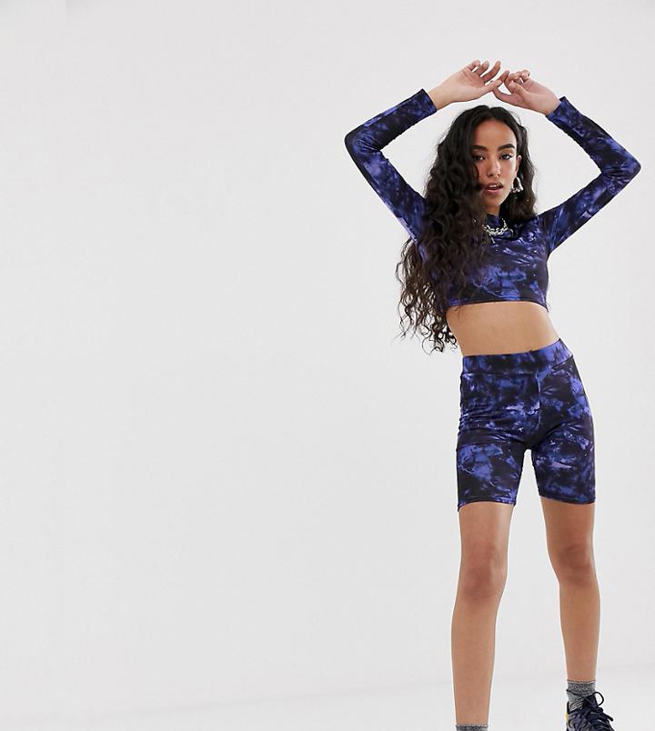 Collusion Petite Tie Dye Legging Shorts - Multi
