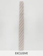 Noak Stripe Square Linen Tie - Stone