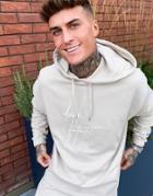 Asos Dark Future Oversized Hoodie With Logo Embroidery-neutral