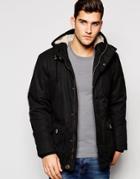 Esprit Parka With Fleece Lined Hood - Black