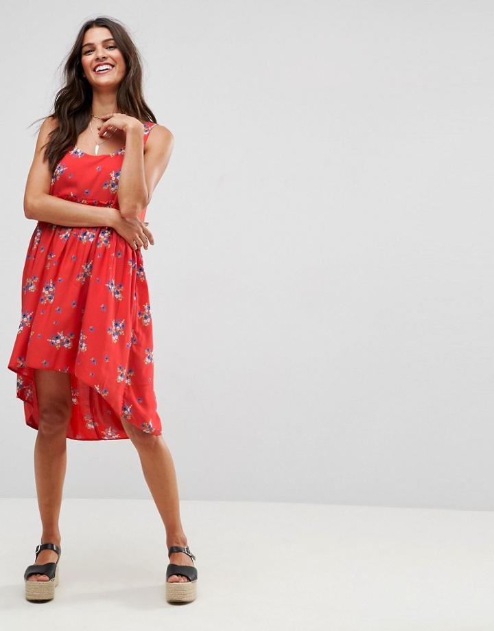 Asos Sleeveless Smock Mini Dress In Ditsy Print - Multi