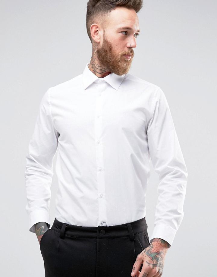 Burton Menswear Slim White Shirt - White