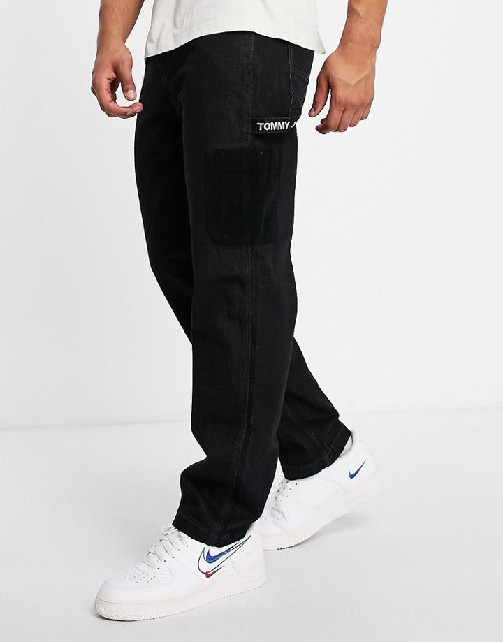 Tommy Jeans Skater Carpenter Loose Fit Jeans In Black