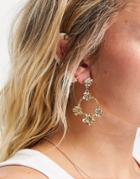 Saint Lola Drop Down Flower Crystal Earrings In Gold