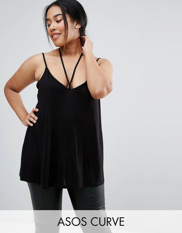 Asos Curve Ultimate Cami With Caging - Black