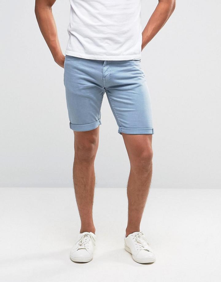Threadbare Colored Denim Shorts - Blue