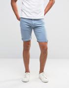 Threadbare Colored Denim Shorts - Blue