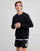 Element Long Sleeve T-shirt With Small Fruit Sleeve Print - Black