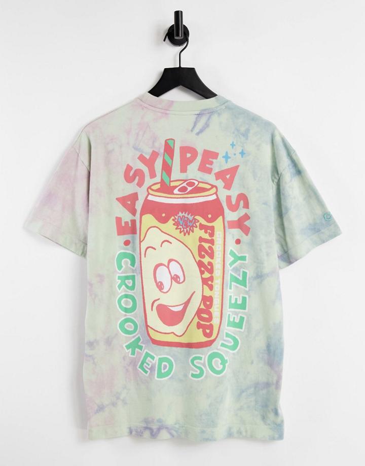 Crooked Tongues T-shirt With Easy Peasy Tie-dye Print In Multi
