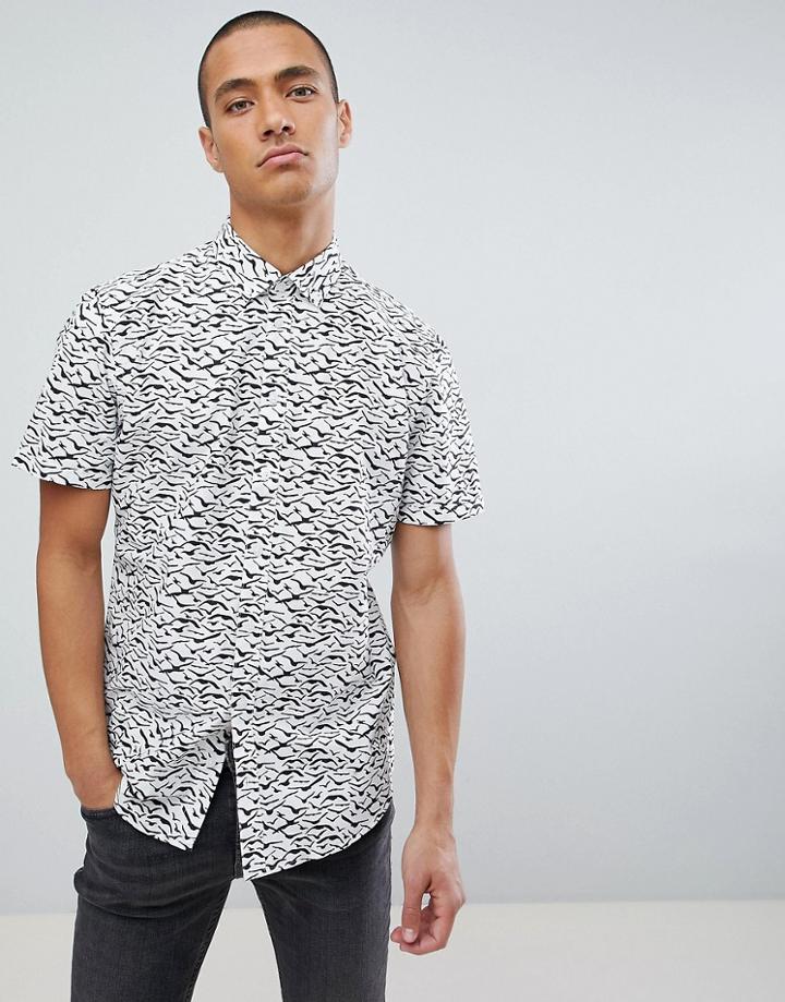 Jefferson Printed Short Sleeve Shirt - Cream