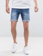 Lee Slim Fit Denim Short Mid Wash - Blue