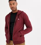 Asos Design Tall Zip Up Hoodie In Burgundy With Triangle-red
