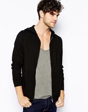 Asos Hoodie In Lightweight Jersey - Black