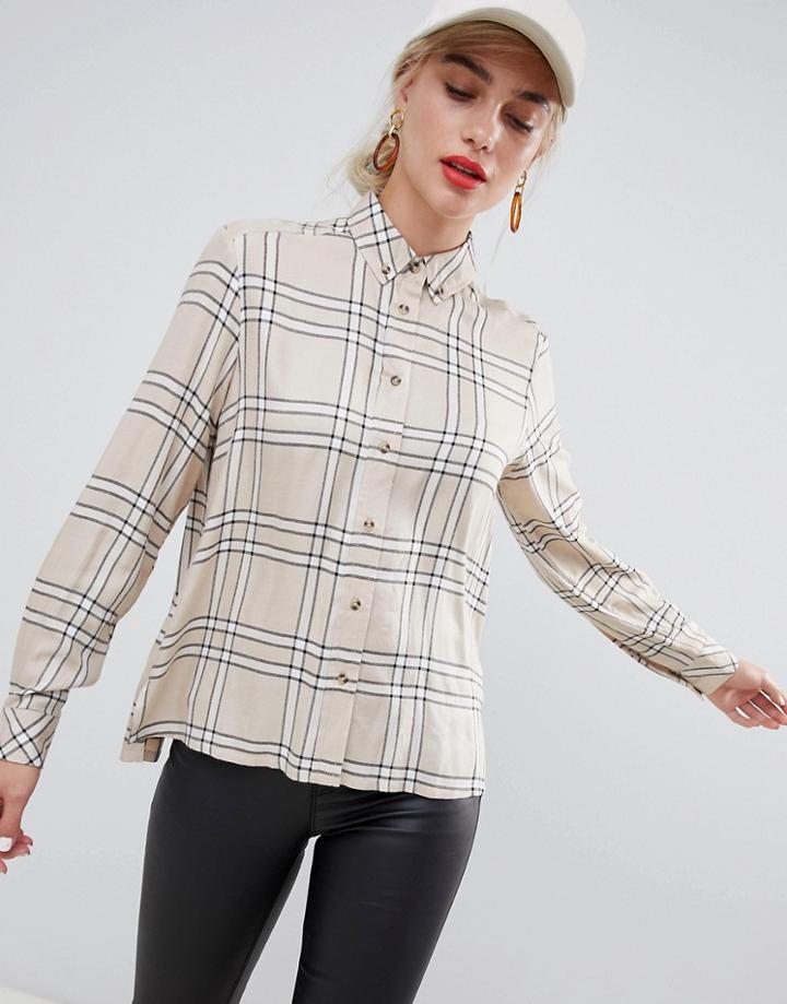 Stradivarius Check Long Sleeve Shirt - Black