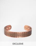 Reclaimed Vintage Engraved Bangle Bracelet - Copper