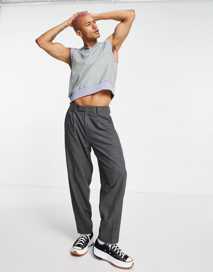 Asos Design Oversized Sleeveless Sweatshirt In Blue With All Over Print-blues