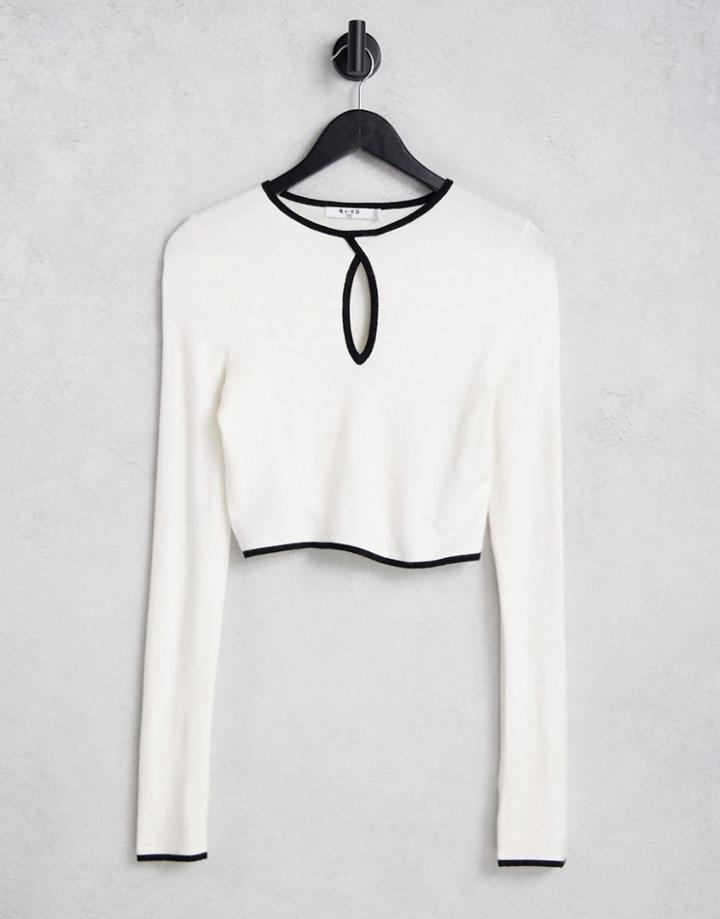 Na-kd Keyhole Seam Detail Top In Off White