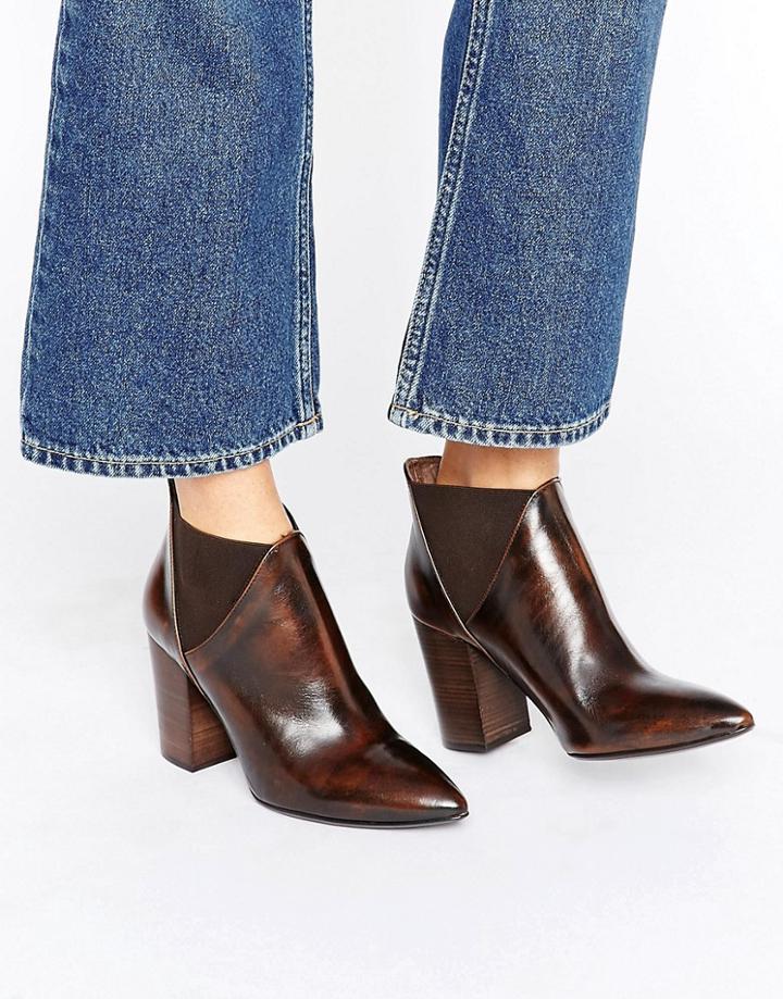 Hudson London Brown Leather Crispin Ankle Boot - Brown