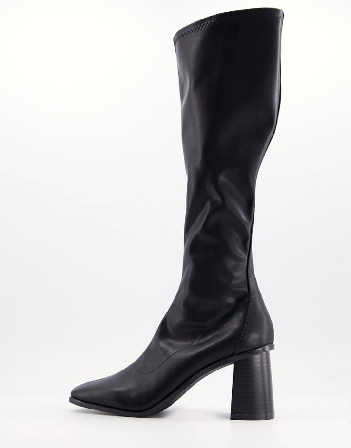 Raid Lennyo Knee High Boots In Black Leather Look