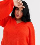 Brave Soul Plus Harrio Sweater In Orange