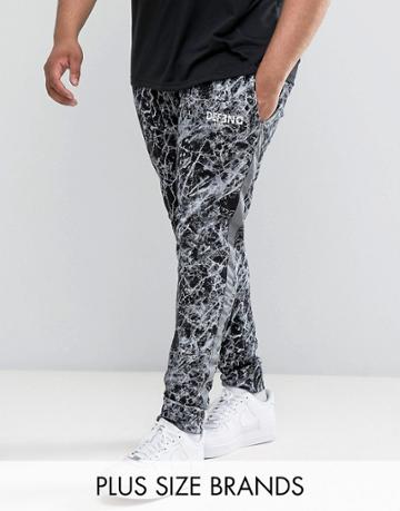 Defend London Plus Skinny Joggers With Reflective Stripe - Black