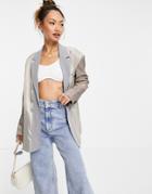 French Connection Oversize Blazer In Gray - Part Of A Set-grey