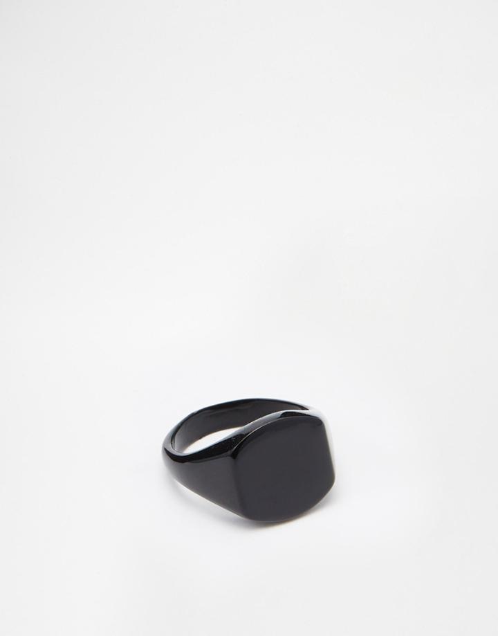 Asos Pinky Ring In Black - Black
