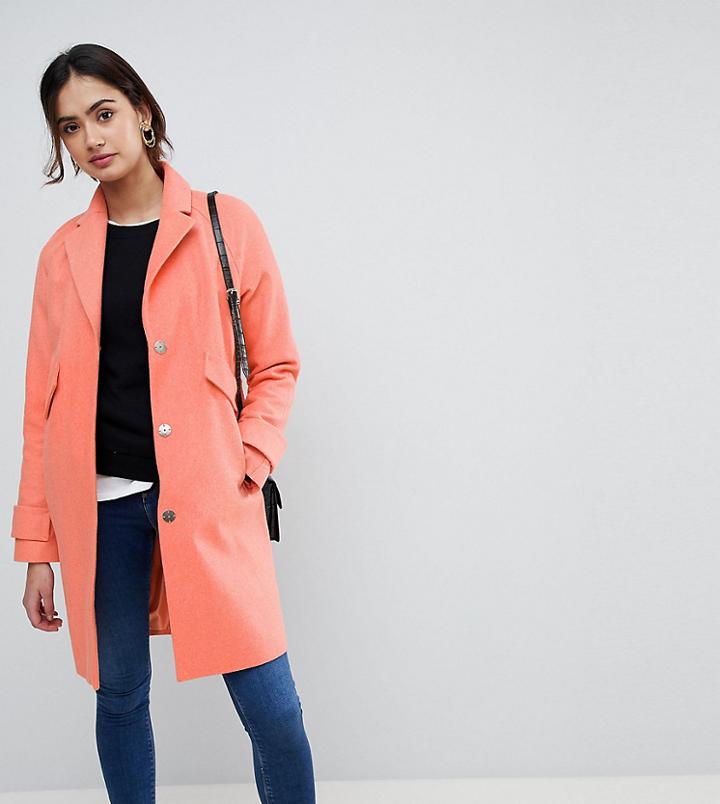Asos Tall Pocket Detail Coat - Pink