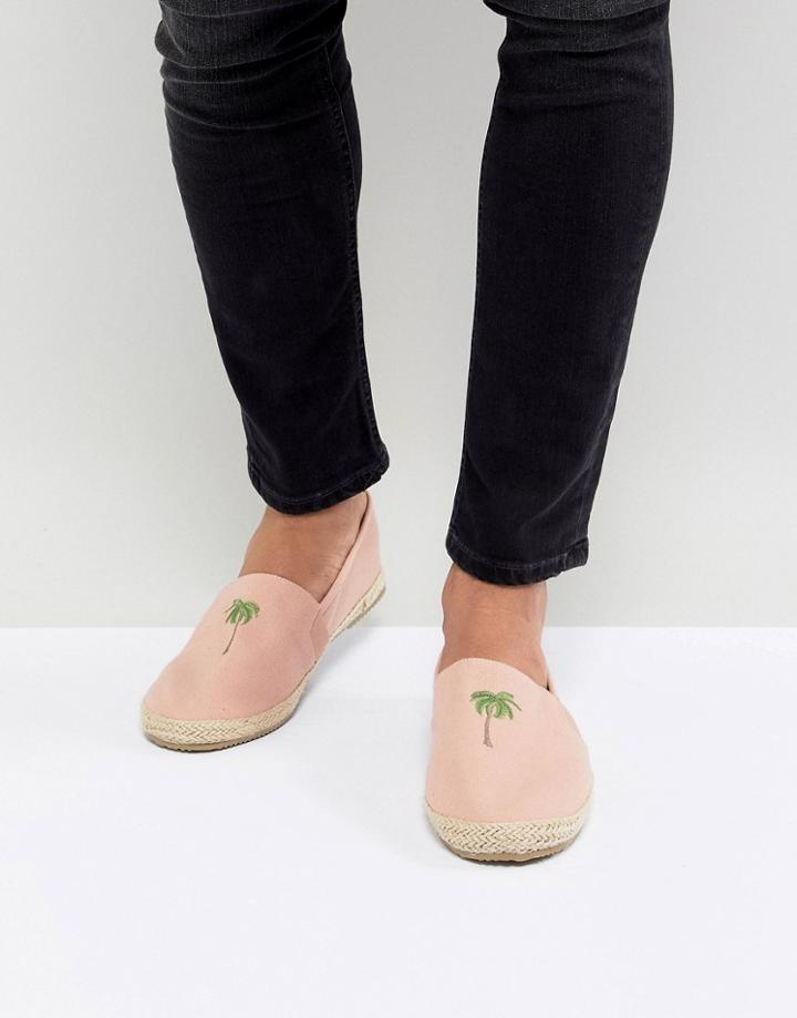 Brave Soul Palm Tree Espadrilles - Pink