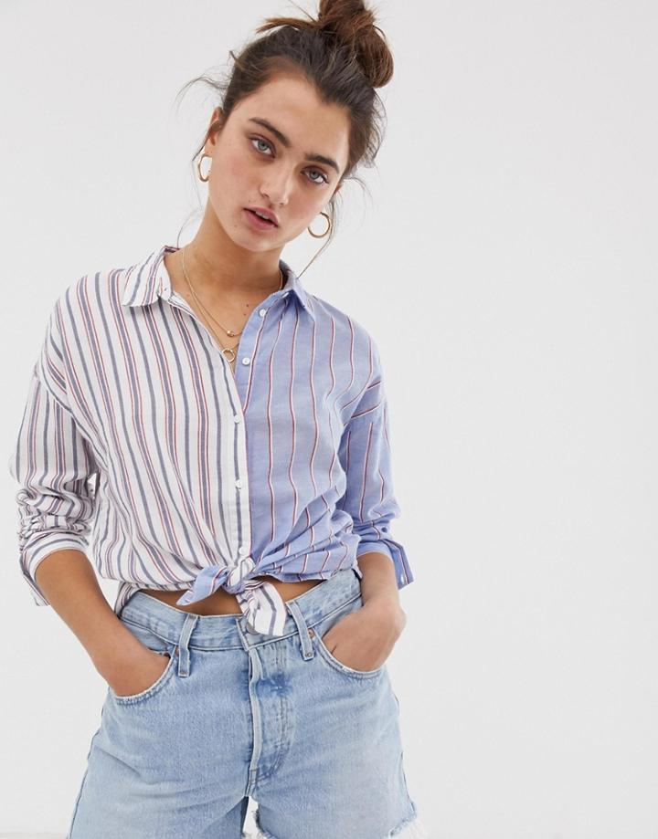 Only Mixed Stripe Shirt - White