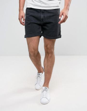 Weekday Vacant Denim Shorts Glory Black - Black