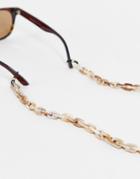 Asos Design Sunglasses Chain In Resin Milky Tort-multi