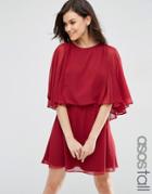 Asos Tall Crop Cape Mini Dress - Oxblood