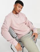 Champion Small Logo Sweatshirt In Pastel Pink