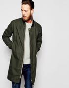 Brixtol Waxed Bomber Parka - Olive