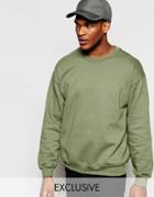 Reclaimed Vintage Oversized Sweatshirt - Military Green