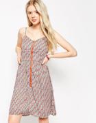 Jasmine Sun Dress With Zip Front - Red