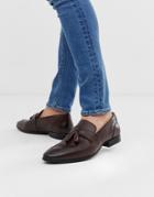 River Island Leather Loafers In Brown
