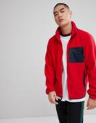 Diamond Supply Fleece Zip Up In Red - Red
