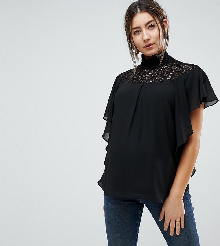 Tfnc Maternity Lace Detail Top - Black