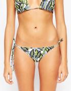 Asos Mix & Match Multi Leaf Print Micro Brazilian Tie Side Bikini Bottom - Multi Leaf Print