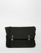 Asos Satchel With Faux Leather Base And Trims - Black