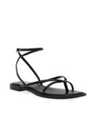 Steve Madden Agree Strappy Flat Sandals In Black