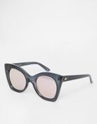 Le Specs Savanna Oversized Sunglasses With Pink Mirror Lenses