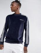 Adidas Originals Osaka Velour Sweat In Navy Cv8958 - Navy