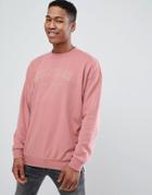 Tommy Hilfiger Unisex Sweatshirt Embroidered Logo In Washed Pink - Pink